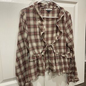 Plaid Ruffle Blouse